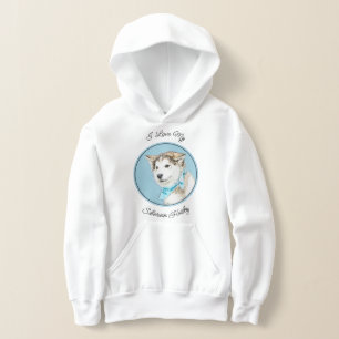 Sibirische Husky-Welpenmalerei - Original Hundesch Hoodie
