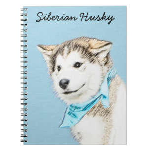Sibirische Husky-Welpenmalerei - Original Hundesch Notizblock