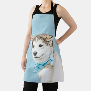 Sibirische Husky-Welpenmalerei - Original Hundesch Schürze