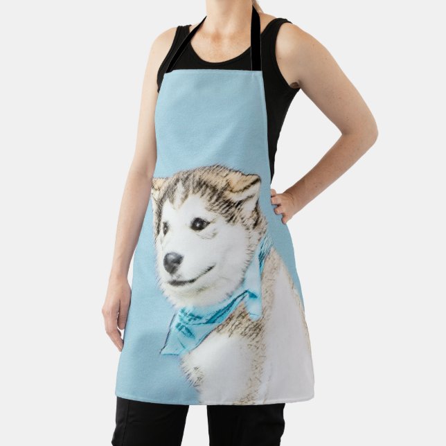 Sibirische Husky-Welpenmalerei - Original Hundesch Schürze (InSitu)