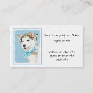Sibirische Husky-Welpenmalerei - Original Hundesch Visitenkarte