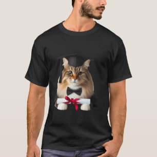Sibirische Katze Abschlussfeier Mütze Absolvent Di T-Shirt