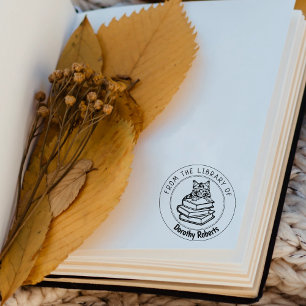 Sibirische Katze, Buch aus der Bibliothek von Gummistempel