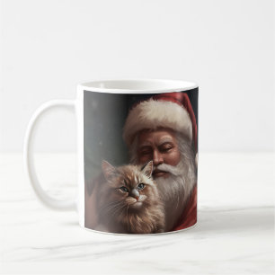 Sibirische Katze mit Weihnachtsmann Weihnachten Kaffeetasse