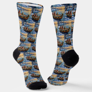 Sibirische Katze Weihnachten Boot Urlaub Socken