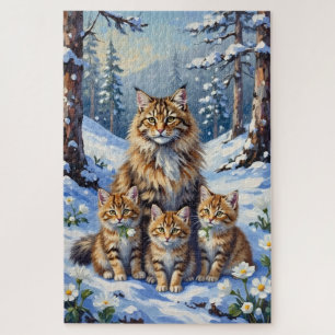 Sibirische Katzenschneewald-Blütenkunst