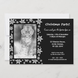 Sibirische Tiger Weihnachtszeit-Party Einladung