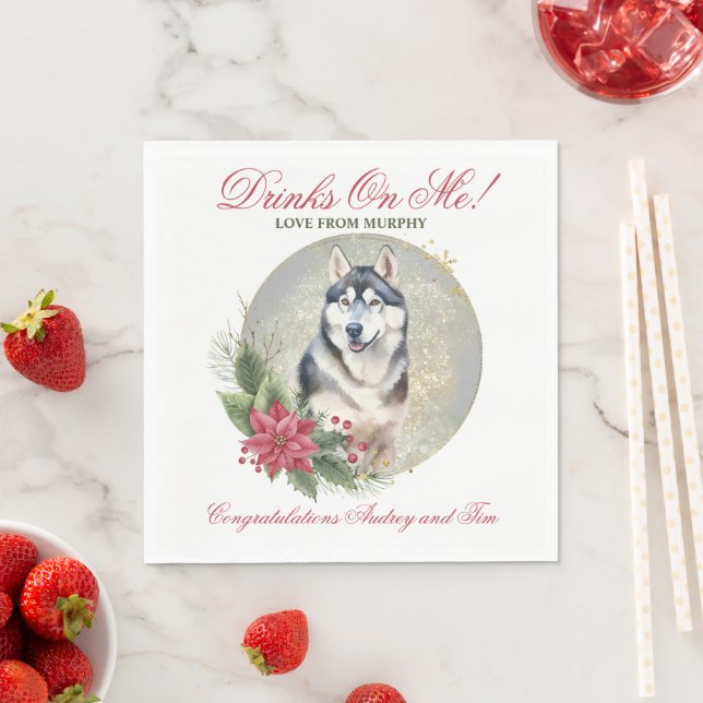 Sibirische Weihnachtshochzeit Neapel mit Hunds-Fot Serviette (Beispiel)