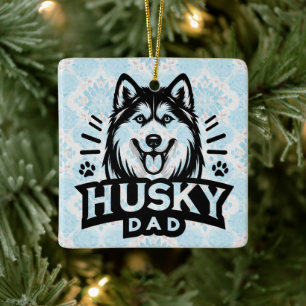 Sibirischer Geist: Die Vaterschaft als Husky-Vater Keramikornament