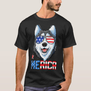 Sibirischer Husky 4. Juli Merica Männer Frauen US T-Shirt