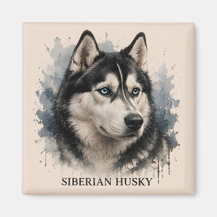 Sibirischer Husky-Abenteuer-Hundefreund-Geschenk Magnet