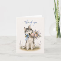Sibirischer Husky Blumenstrauß Dankeschön