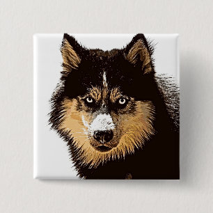 Sibirischer Husky Button