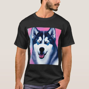 Sibirischer Husky farbenfrohes Hundeporträt #43 T-Shirt