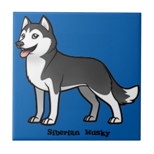 Sibirischer Husky Fliese (Vorderseite)