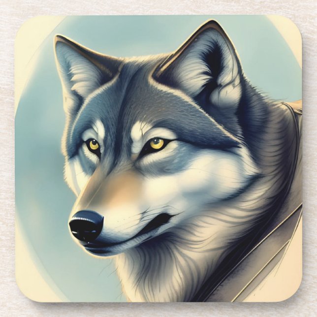Sibirischer Husky Getränkeuntersetzer (Vorderseite)