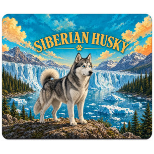 Sibirischer Husky, Glacier Bay Vintage-Wasserfarbe Mousepad