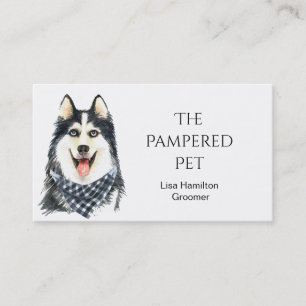 Sibirischer Husky Haustier Groomer/Tierärzte/Sitze Visitenkarte