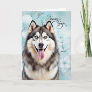 Sibirischer Husky-Hund Botanische Blüten Gute Bess Karte