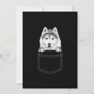 Sibirischer Husky-Hund in Pocket Funny Dog Lover Dankeskarte