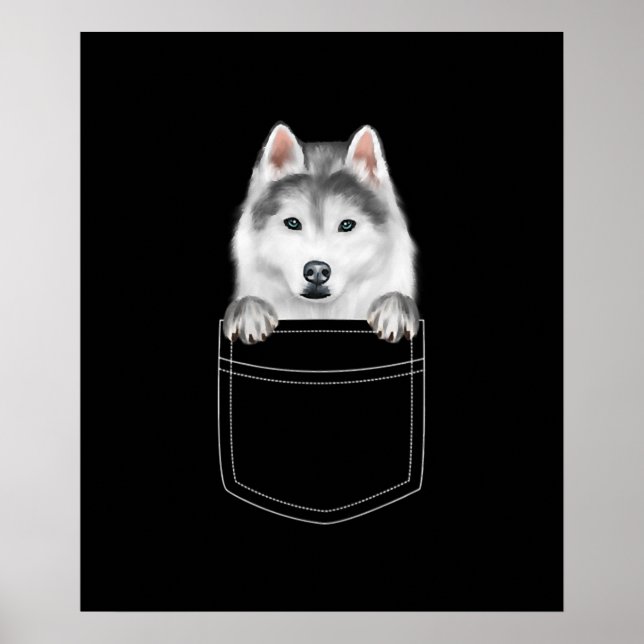 Sibirischer Husky-Hund in Pocket |Funny Dog Lover  Poster (Vorne)