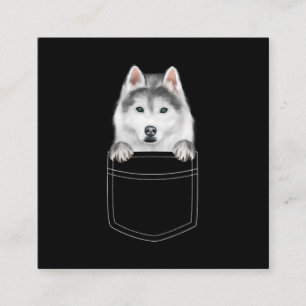 Sibirischer Husky-Hund in Pocket Funny Dog Lover Quadratische Visitenkarte