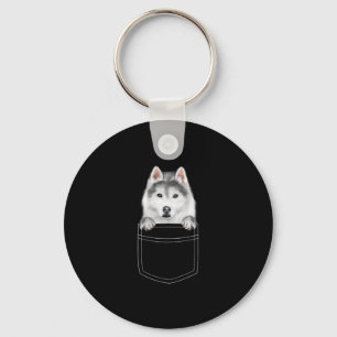 Sibirischer Husky-Hund in Pocket Funny Dog Lover Schlüsselanhänger
