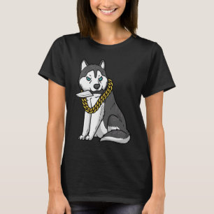 Sibirischer Husky-Hund mit Knife T-Shirt