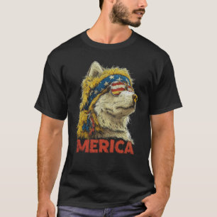Sibirischer Husky Hund - Patriotisch USA 4. Juli A T-Shirt