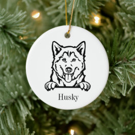 Sibirischer Husky Hund Personalisierte Haustiere O Keramik Ornament