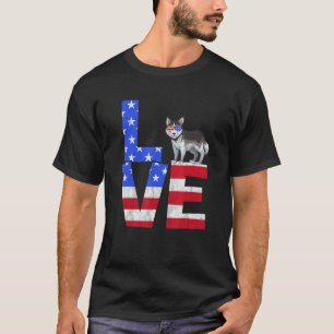 Sibirischer Husky Hund USA-Flagge Sonnenbrille 4. T-Shirt