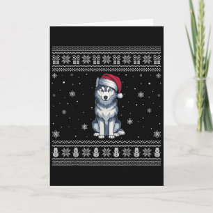 Sibirischer Husky-Hundefreunde Männer Frauen Santa Karte