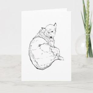 Sibirischer Husky, minimalistisches Hundebild  Dankeskarte