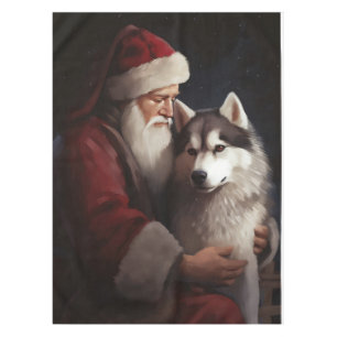 Sibirischer Husky mit Weihnachtsmann Weihnachten Tischdecke