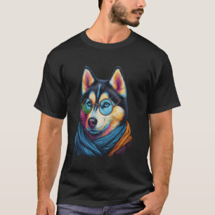 Sibirischer Husky-Porträt für Husky-Hunde-Liebhabe T-Shirt