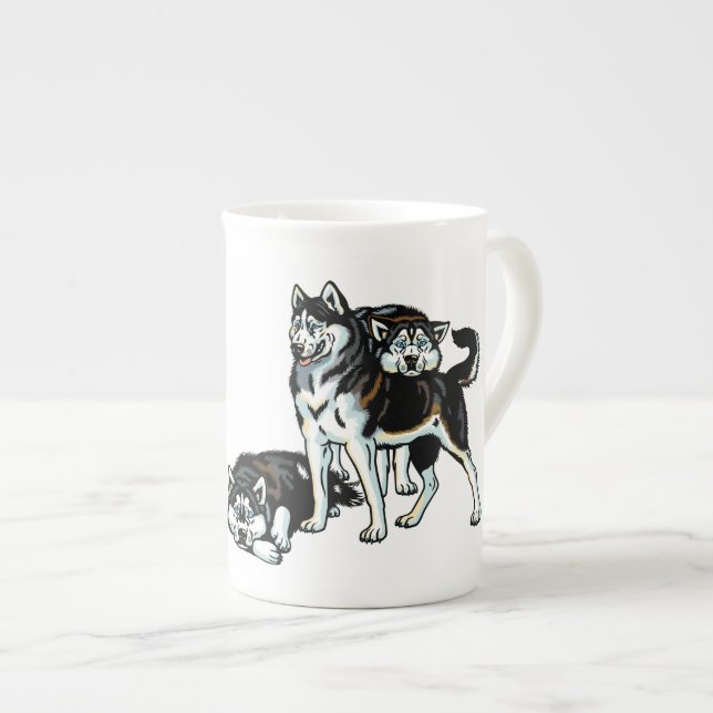 sibirischer Husky Prozellantasse (Vorderseite Rechts)