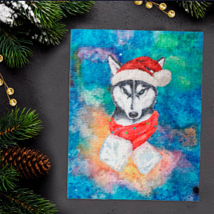 Sibirischer Husky-Rassehund Weihnachten