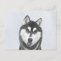 Sibirischer Husky (Schwarz und Weiß) Malerei Hunde