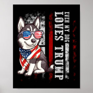 Sibirischer Husky, selbst mein Hund liebt Trump lu Poster
