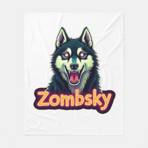 Sibirischer Husky Sibe Zombie-Hund Halloween Essen Fleecedecke