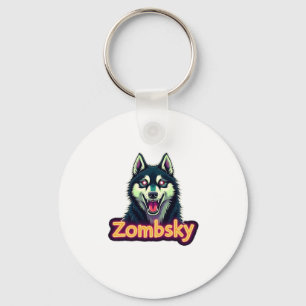 Sibirischer Husky Sibe Zombie-Hund Halloween Essen Schlüsselanhänger