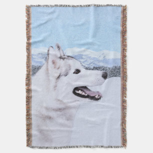 Sibirischer Husky (Silber und Weiß) Malerei Decke