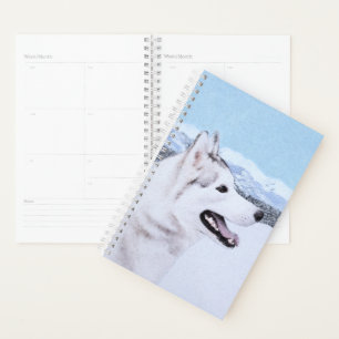 Sibirischer Husky (Silber und Weiß) Malerei Planer
