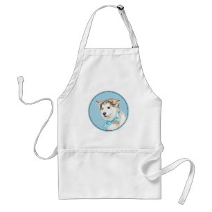 Sibirischer Husky (Silber und Weiß) Malerei Schürze