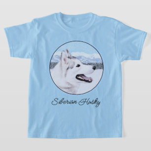Sibirischer Husky (Silber und Weiß) Malerei T-Shirt
