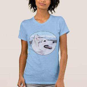 Sibirischer Husky (Silber und Weiß) Malerei T-Shirt
