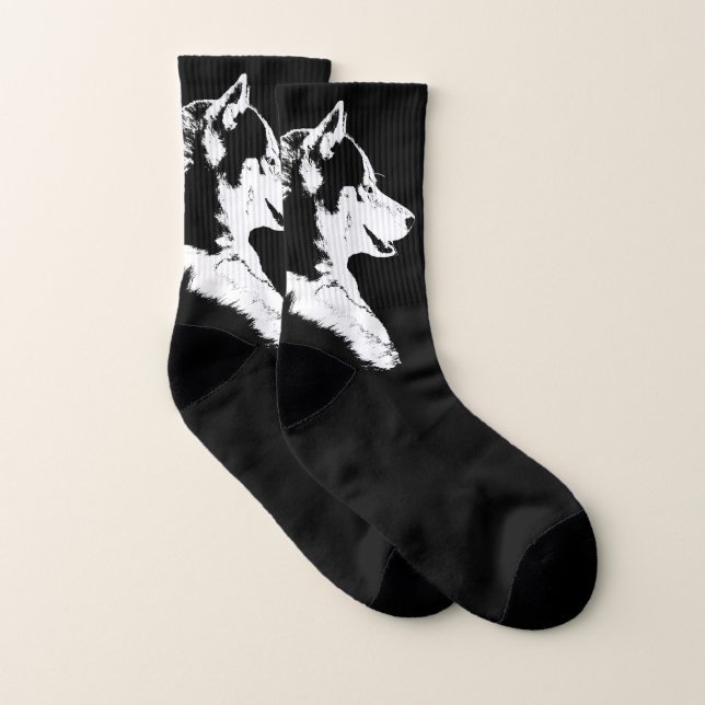 Sibirischer Husky trifft heiseren Welpen hart, den Socken (Paar)