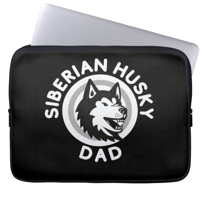 Sibirischer Husky-Vater, Hund-Vater-Geschenk Laptopschutzhülle (Vorderseite)