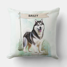 Sibirischer Husky-Wasserfarbe personalisierter Hun