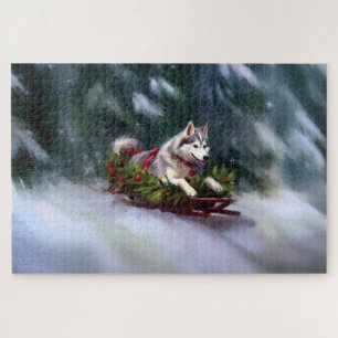 Sibirischer Husky Weihnachten Schnee Winter